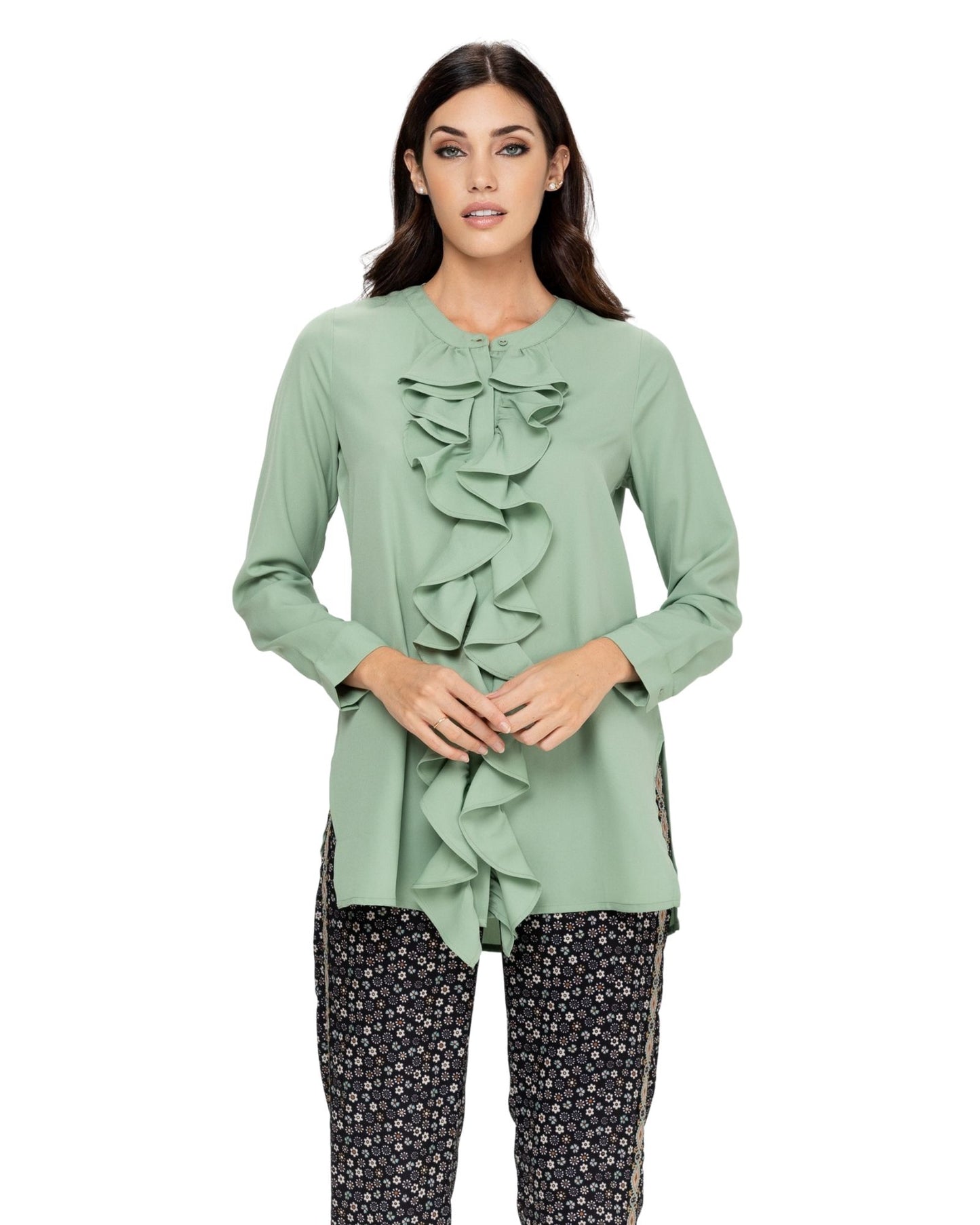 BLUSA CON VOLANTE DELANTERO ALIZEE