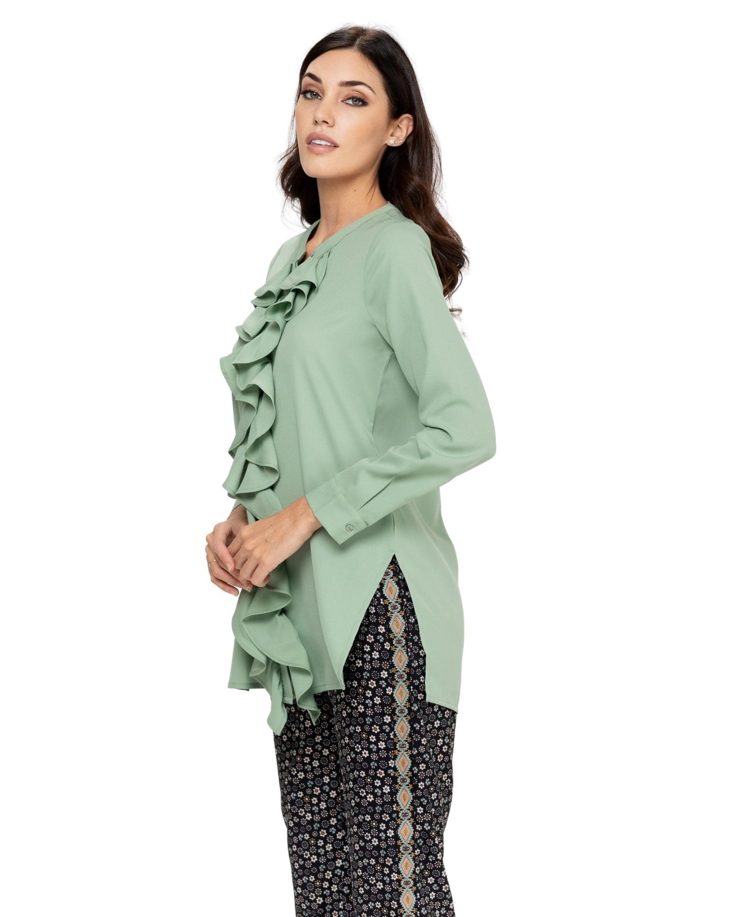 BLUSA CON VOLANTE DELANTERO ALIZEE